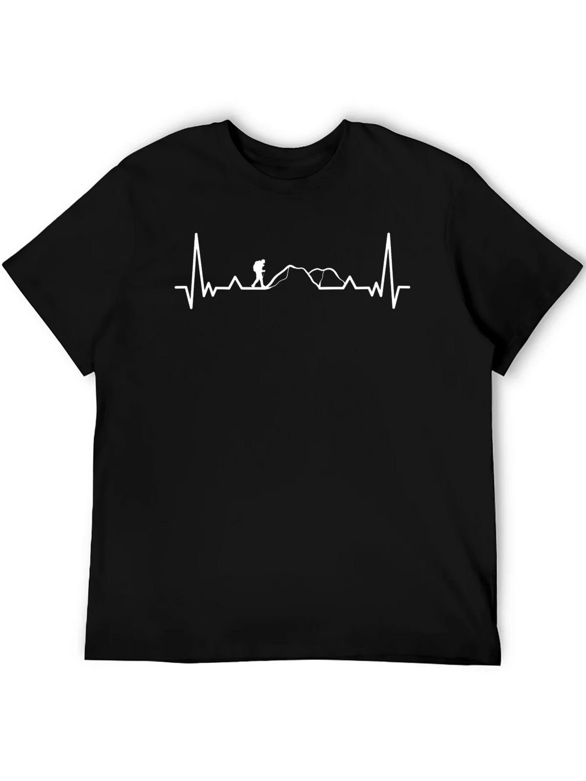 Hiking Heartbeat Graphic Tee - Black T-Shirt