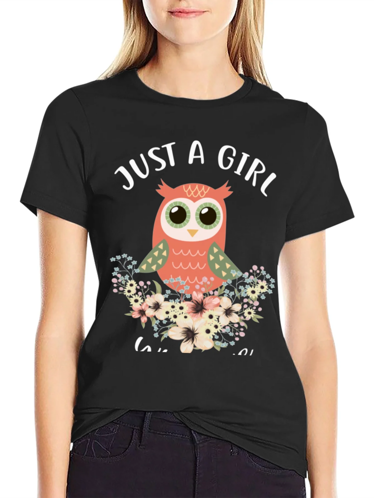 Just a Girl Who Loves Owls Graphic T-Shirt