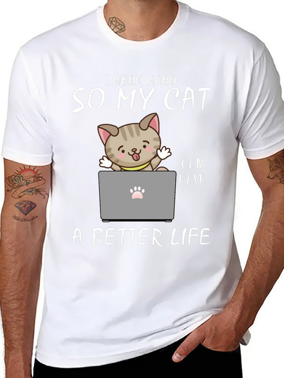 I Work Hard So My Cat T-Shirt