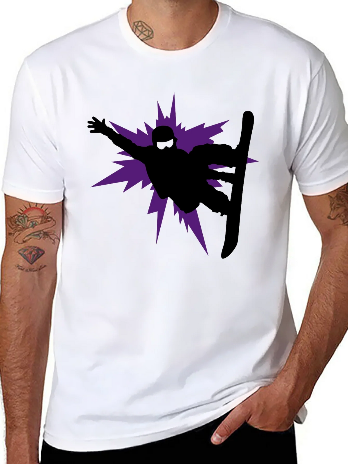 Snowboarder Graphic Tee - Black