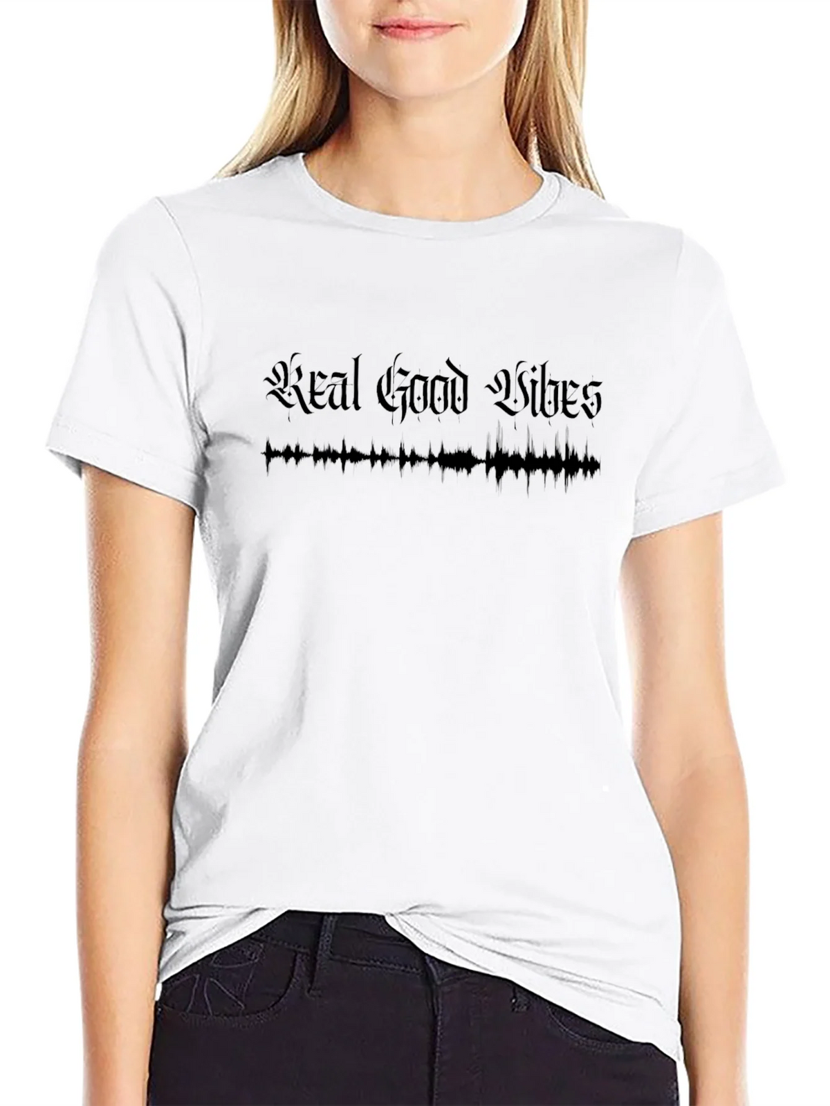 Real Good Vibes Black T-Shirt