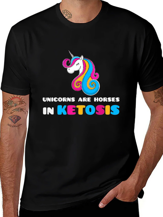 Unicorns Are Horses in Ketosis Black T-Shirt