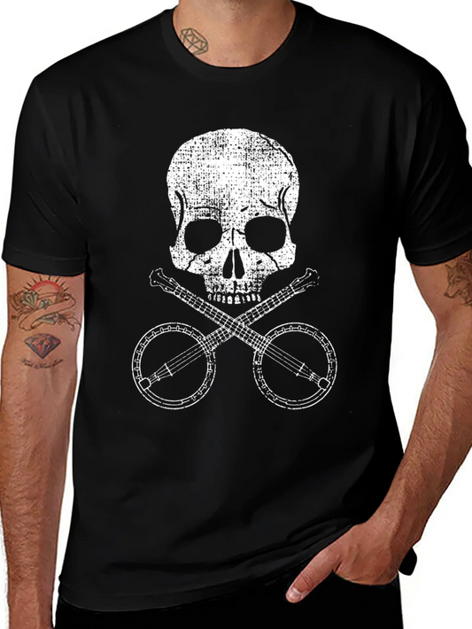 Skull & Banjo T-Shirt - Vintage Music Tee