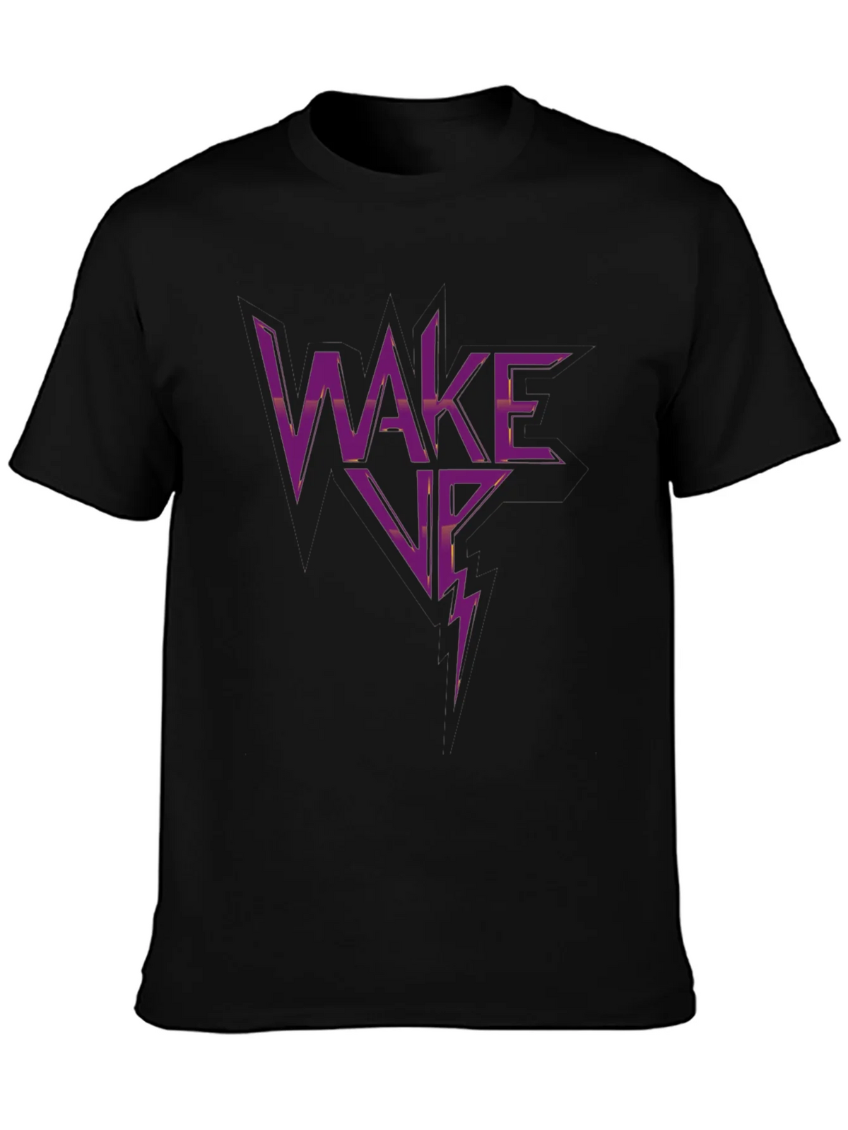 Wake Up Graphic Print Black T-Shirt