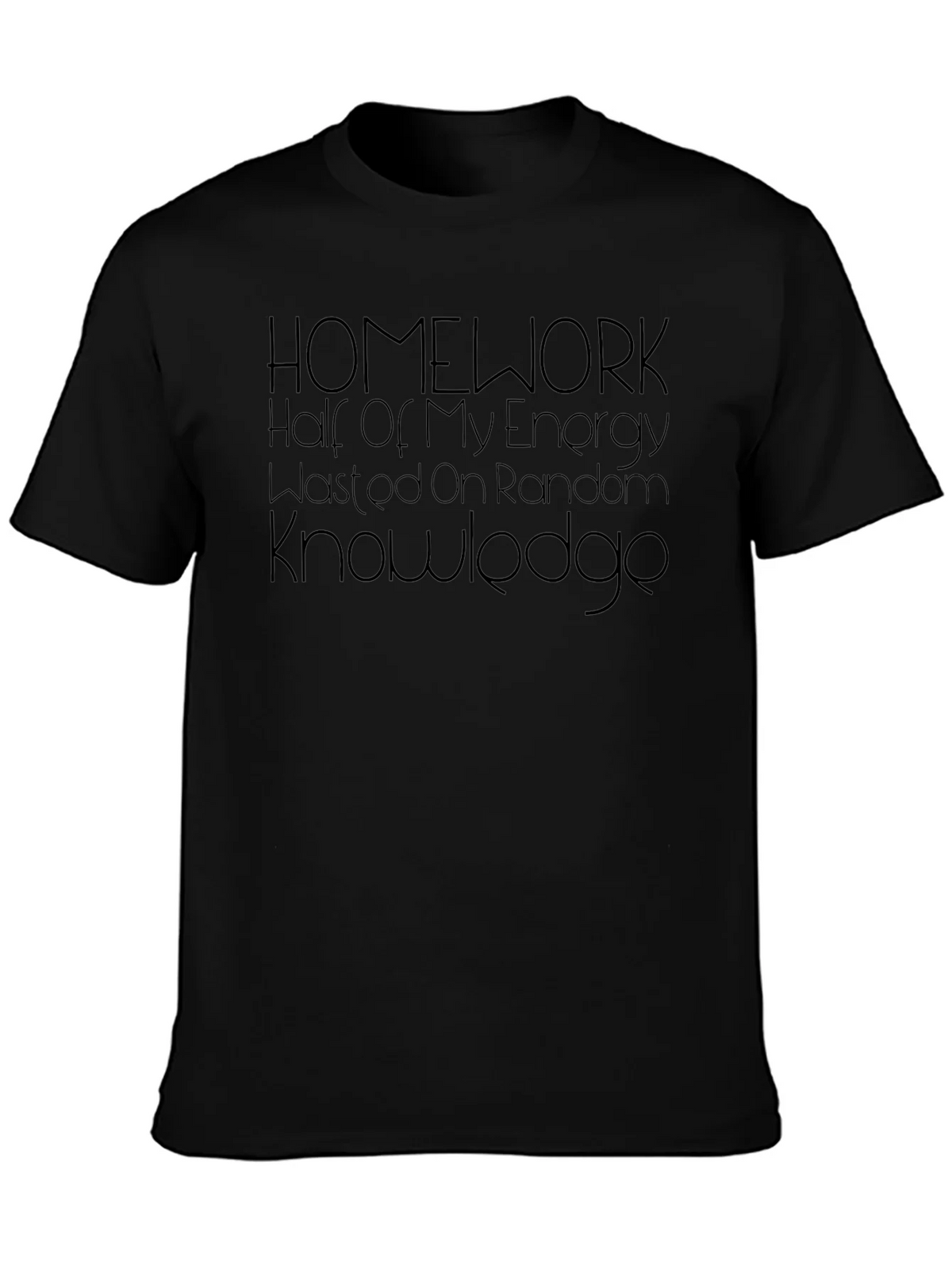 Homework Energy Random Knowledge Mens Black Tee
