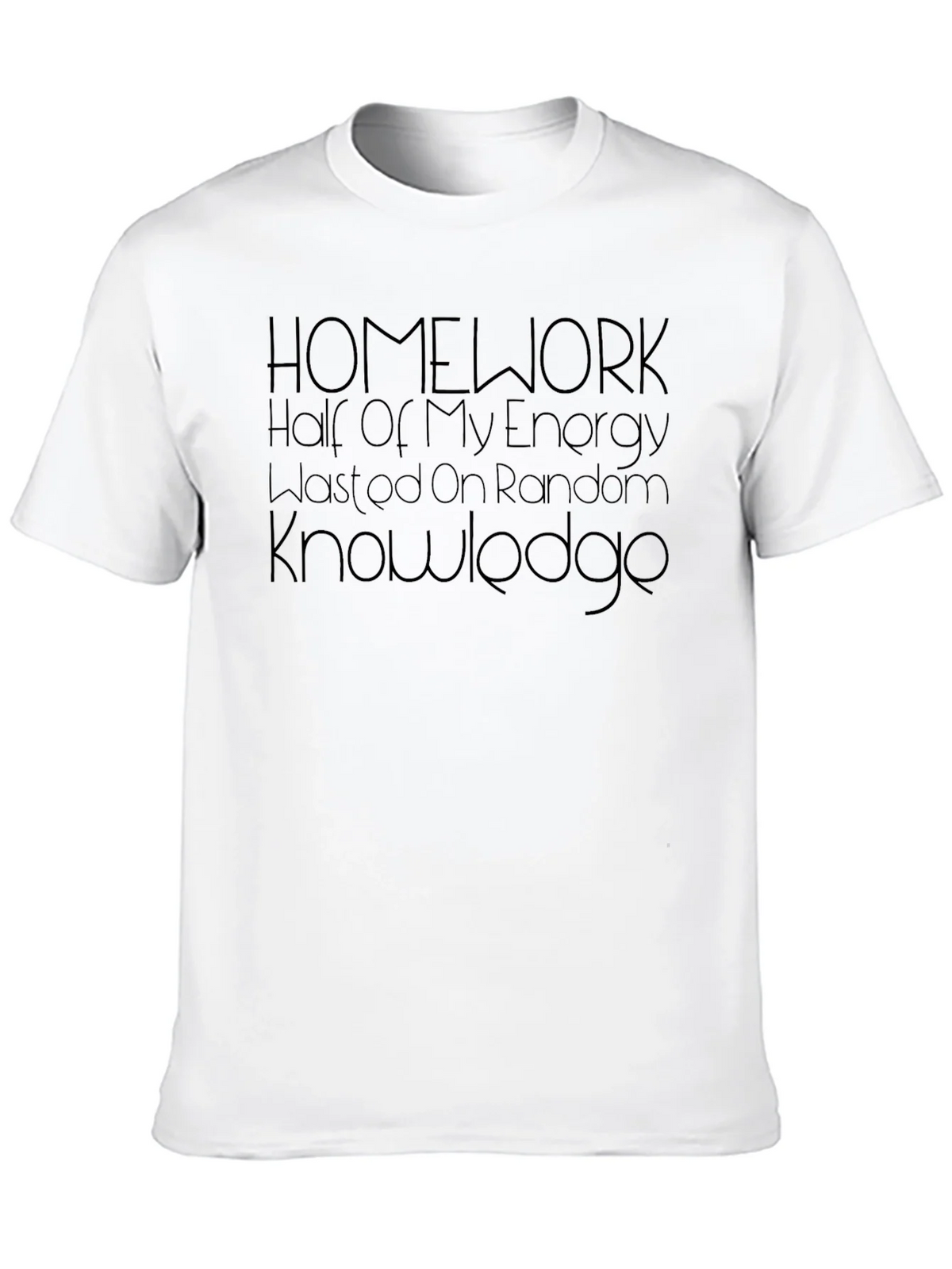 Homework Energy Random Knowledge Mens Black Tee
