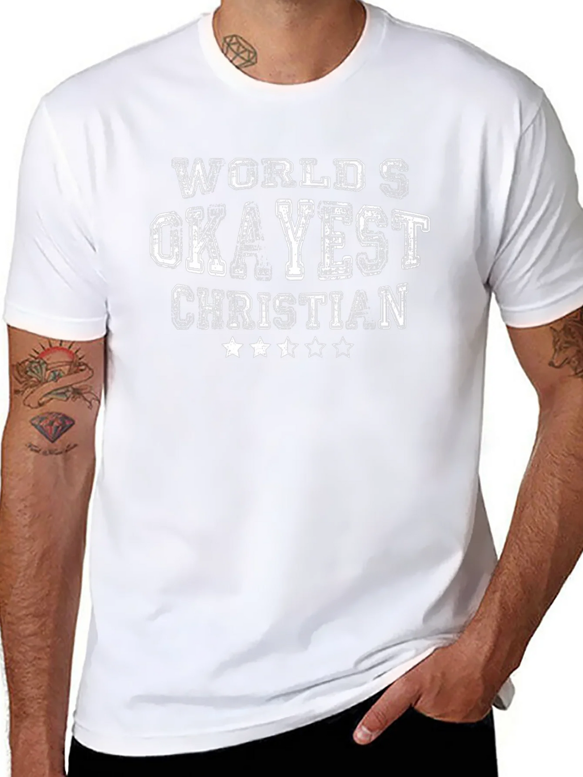 Worlds Okayest Christian Black Graphic Tee