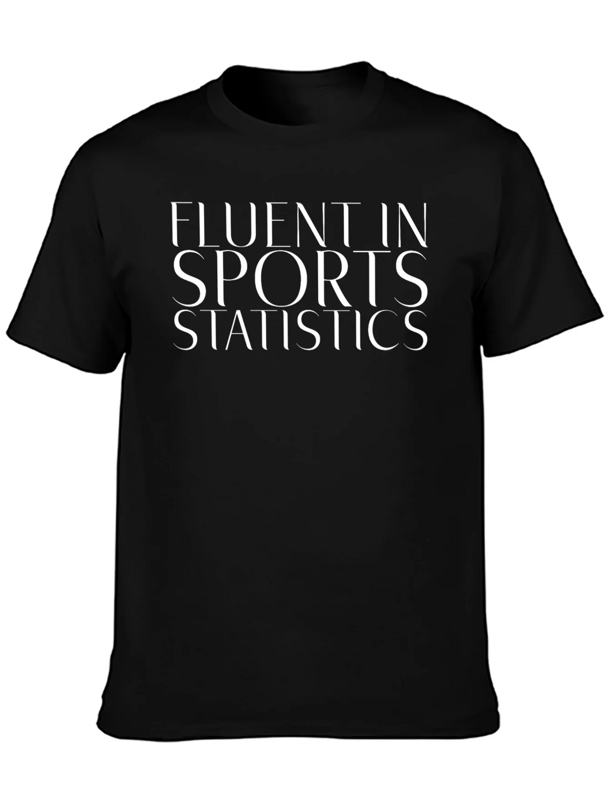 Fluent in Sports Statistics Black T-Shirt