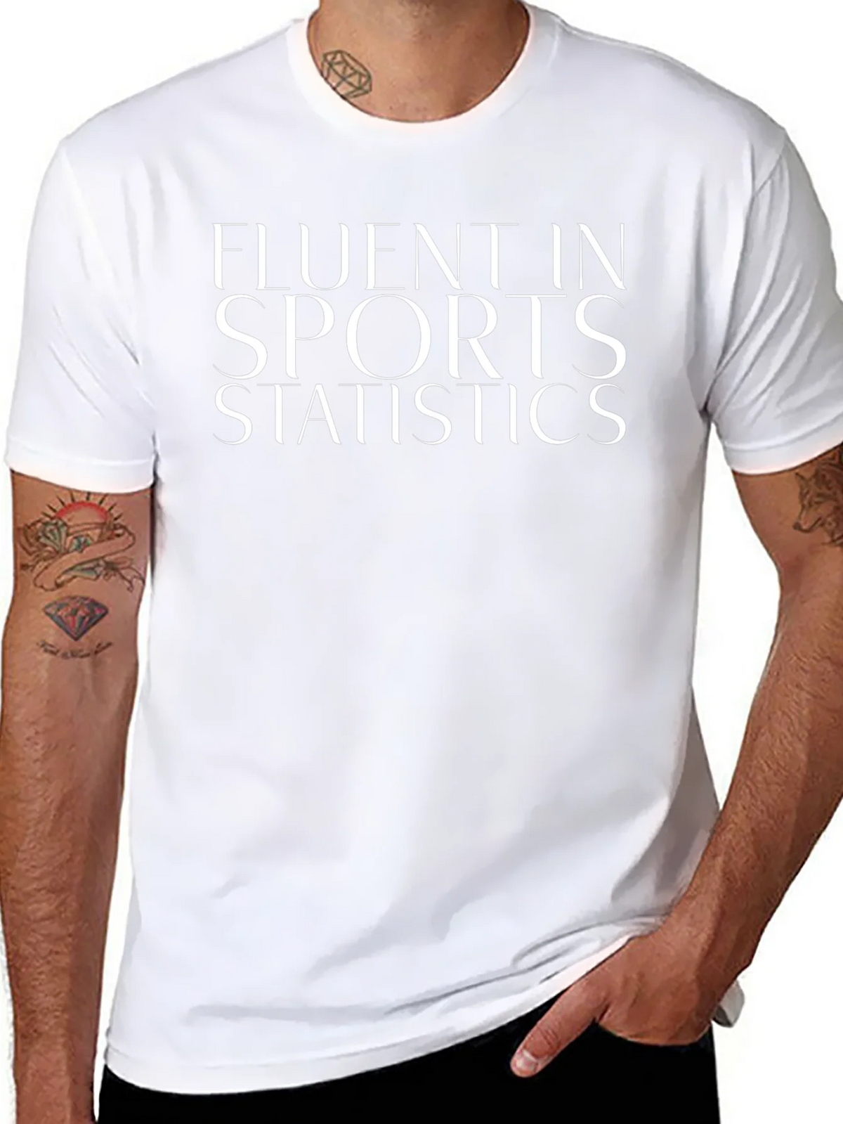 Fluent in Sports Statistics Black T-Shirt