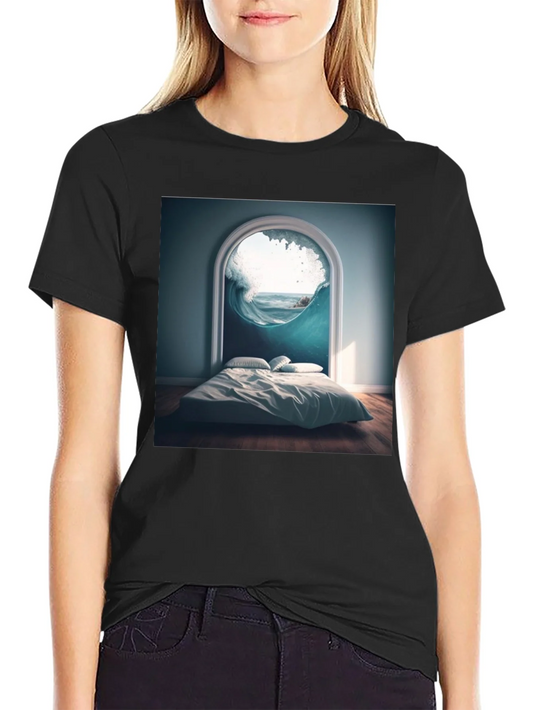 Surreal Wave Room Graphic Tee - Unique Design