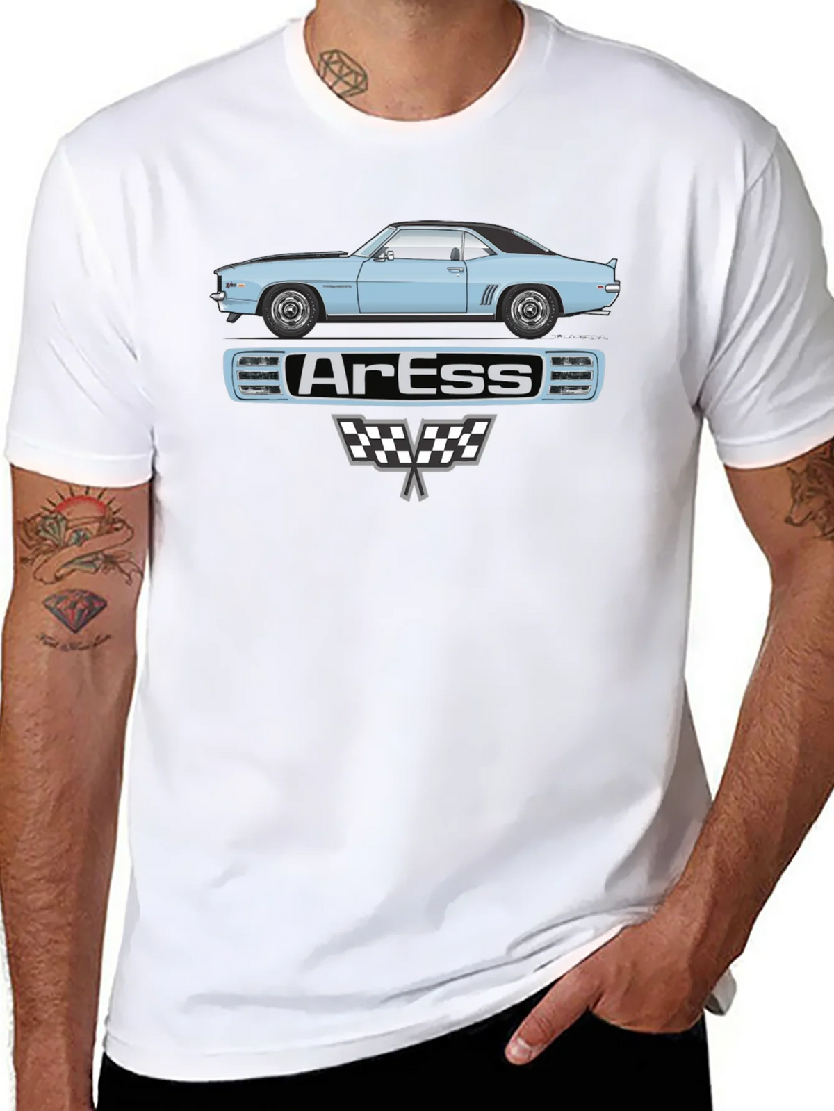 Classic Car Graphic Tee - ArEss Design Black T-Shirt